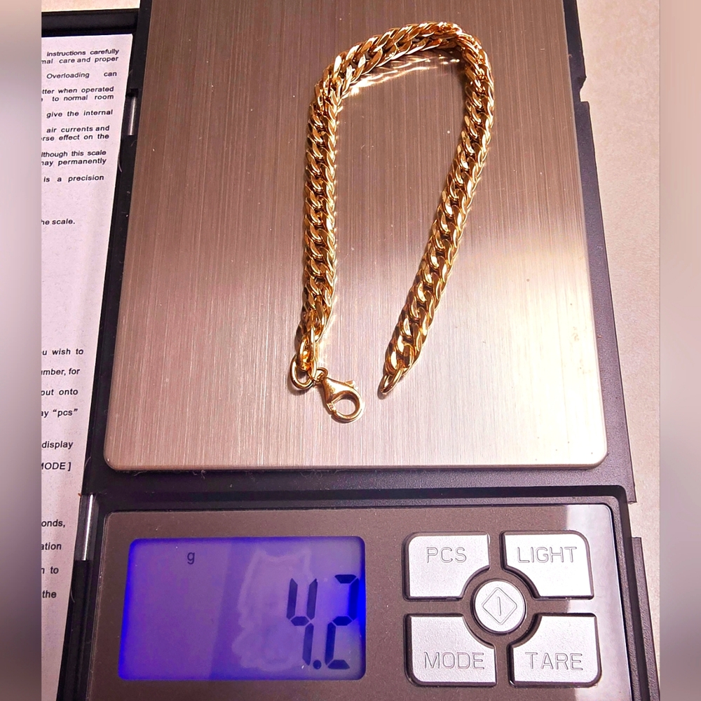 14KT YELLOW GOLD CUBAN BRACELET - Picture 9 of 9